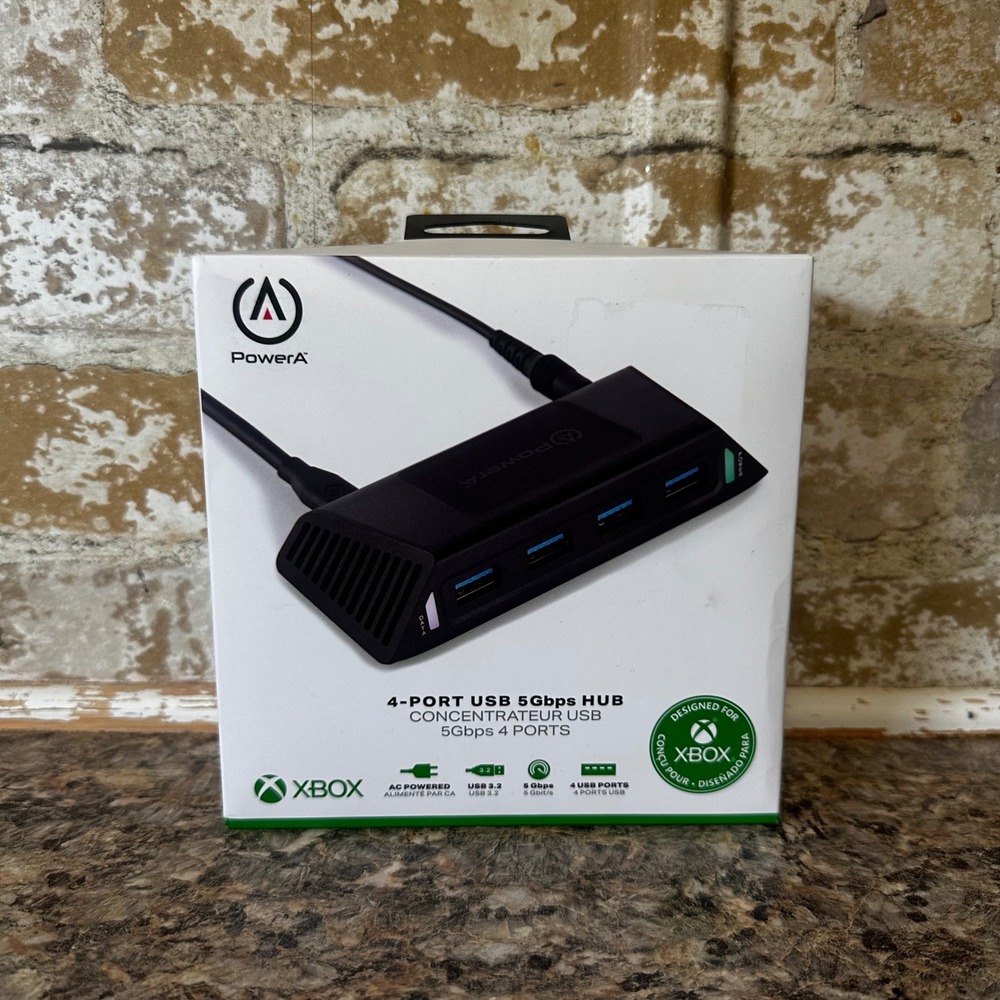 PowerA 4-Port USB 5Gbps Hub for Xbox Series X|S One Black New Sealed High Speed